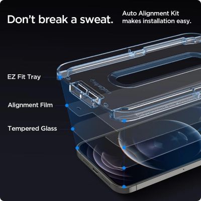 3. Spigen Glas.tR EZ Fit gehärtetes Glas für iPhone 12 / iPhone 12 Pro - 2 Stk.