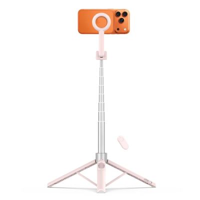 3. Tech-Protect L10S Bluetooth-Selfie-Stick – Rosa-Grau