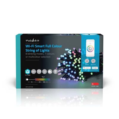 6. Nedis SmartLife Dekorative LED-Lichterkette mit WLAN und RGB-Beleuchtung, 168 LEDs, 20 m Reichweite, kompatibel mit Android™ und iOS