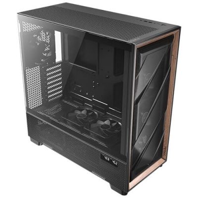 10. Antec FLUX PRO Full Tower Schwarz, Holz