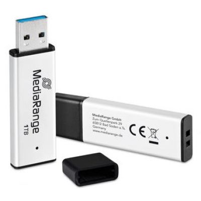2. MediaRange MR1905-1 USB-Stick 1 TB USB Typ-A 3.2 Gen 1 (3.1 Gen 1) Schwarz, Silber