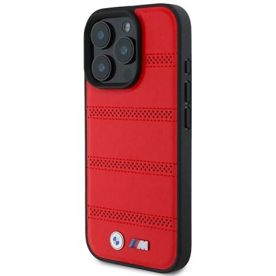 2. BMW M Perforated And Stitched Line MagSafe Hülle für iPhone 16 Pro – rot