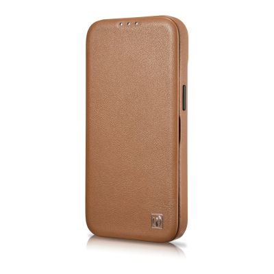 7. iCarer CE Premium Leather Folio Case iPhone 14 Pro Magnetic Flip Leather Folio Case MagSafe braun (WMI14220714-BN)