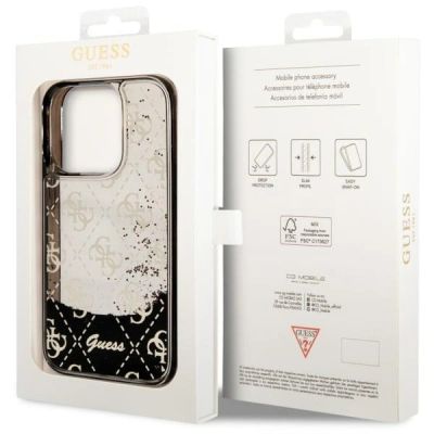 8. Guess GUHCP14LLC4PSGK iPhone 14 Pro 6.1" schwarz/schwarz Hardcase Liquid Glitter 4G Transculent