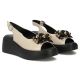 4. Damen-Keilsandalen aus goldenem Leder, Modell Filippo DS7577