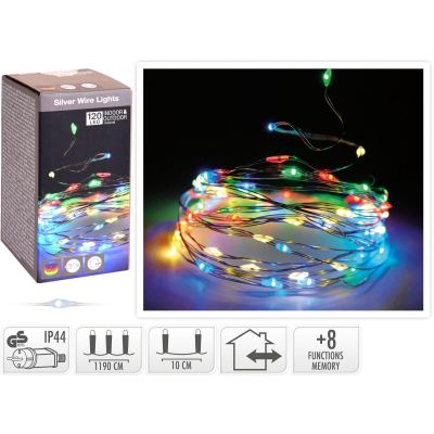 15. Drahtgirlandenlampen, 120 LED, mehrfarbig