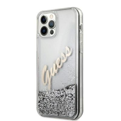 2. Guess GUHCP12LGLVSSI iPhone 12 Pro Max 6,7" Silber/Silber Hardcase Glitter Vintage Script
