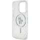 7. Karl Lagerfeld Karl&Choupette Glitter MagSafe Hülle für iPhone 15 Pro – transparent