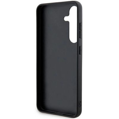 6. DKNY Leder Mono Stripe & Metal Logo Hülle für Samsung Galaxy S24 – Schwarz
