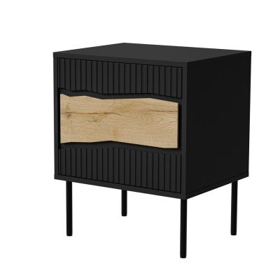 2. INSERTO Nachttisch, 2 Stück, 50 x 40 x 61,5 mm, schwarz + LED