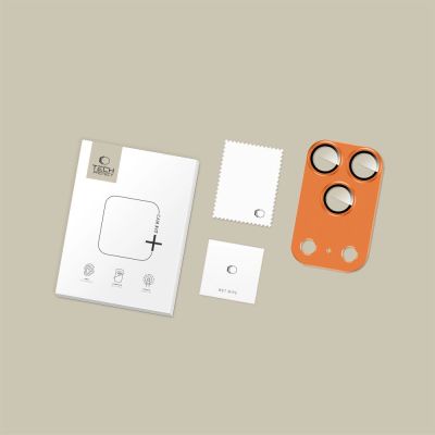4. Tech-Protect Camfull Fit+ Kameralinsenglas für iPhone 17 Pro – Orange
