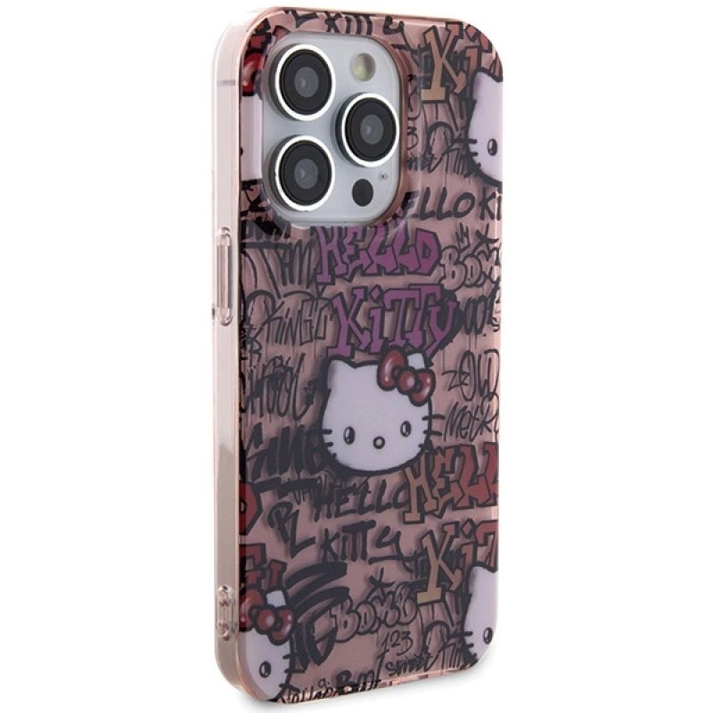 4. Hello Kitty IML Tags Graffiti Hülle für iPhone 14 Pro – Rosa
