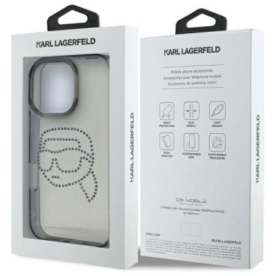 8. Karl Lagerfeld KLHCP16XHKHDCELK iPhone 16 Pro Max 6,9" schwarz/schwarz Hardcase IML Strasssteine ​​Karl Head