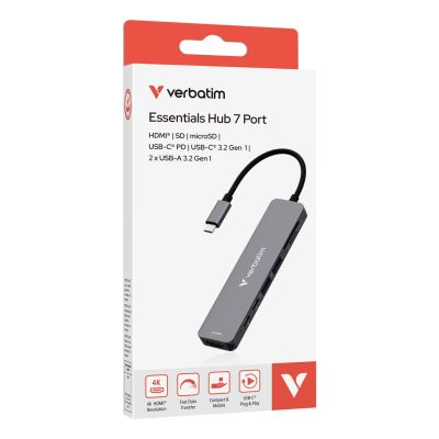 3. Verbatim Essentials USB-C 7-Port Multiport Hub 32158