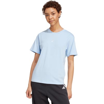 adidas Essentials Damen-T-Shirt mit kleinem Logo, Hellblau, JY4962