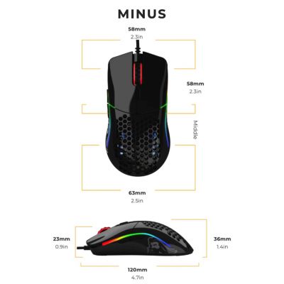 7. Glorious PC Gaming Race Model O Maus Rechte Seite USB Typ-A Optisch 3200 DPI