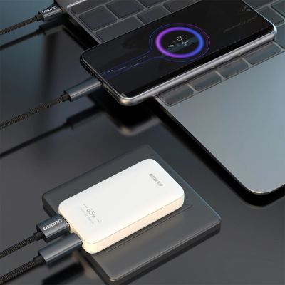 6. Dudao A65Q 65W GaN Reise-Wandladegerät USB-A / USB-C PD Ultradünn EU / US - Weiß