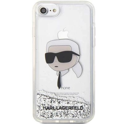 3. Karl Lagerfeld KLHCI8LNKHCH iPhone 7/8/ SE 2020/2022 Silber/Silber Hardcase Glitter Karl Head