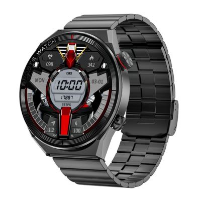 Rubicon RNCE99 Smartwatch aus schwarzem Metall und Silikon SMARUB194