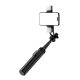 6. Selfie Stick WC12YDS Teleskopstativ 1,3 m aus Aluminiumlegierung mit Dual-Licht und Telefonhalter – Schwarz