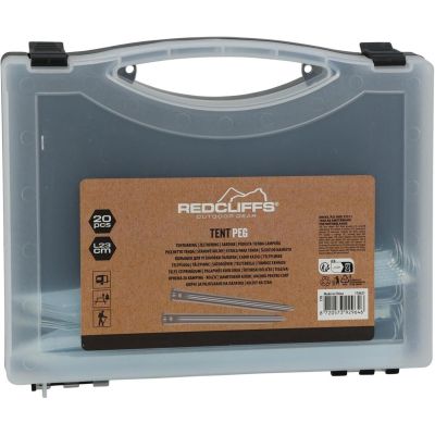 3. Zeltnägel 23 cm, 20er-Set, Metall, im Redcliffs-Koffer