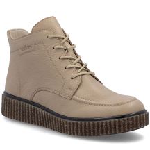 Beige Leder-Keilstiefeletten für Damen Rieker Y4304-20
