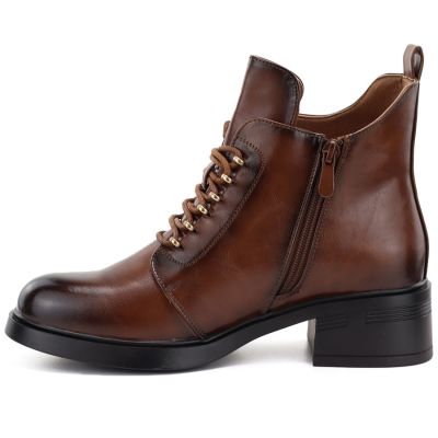 3. Gefütterte Damen-Ankle-Boots, braun, S.Barski HY62-8112