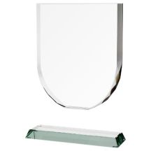 Glastrophäe mit zerbrochenem Sockel