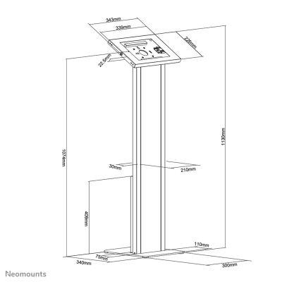 12. Neomounts FL15-750WH1 Tablet-Hülle 27,9 cm (11 Zoll) Weiß