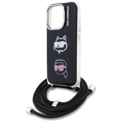 5. Karl Lagerfeld IML Crossbody Karl&Choupette Head Case für iPhone 16 Pro Max - Schwarz