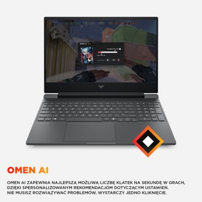 18. HP Victus 15-fb3231nw Ryzen 7 7445HS 15,6" FHD IPS 144Hz 300nits AG 16GB DDR5 5600 SSD512 RTX4050_6GB CAM 720p 70Wh Win11 Grau 2Y