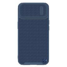Nillkin Textured S Case für iPhone 14 Plus, gepanzerte Hülle mit Kameraabdeckung, blau