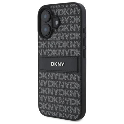 2. DKNY Texture Pattern Tonal Stripe Hülle für iPhone 16 – Schwarz