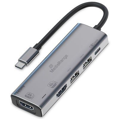 2. MediaRange MRCS511 USB-Typ-C Hubs und Konzentratoren 480 Mbit/s Silber