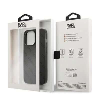 8. Karl Lagerfeld Perforated Allover iPhone 13 Pro Max 6,7" Hülle - Schwarz