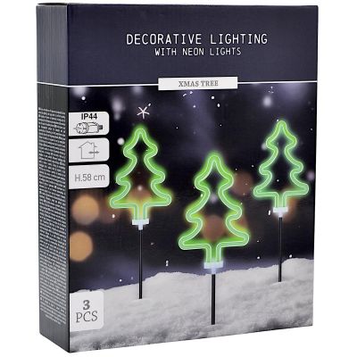 6. Dekorative Gartenleuchten, 3er-Set, Neon-Wegeleuchten für den Weihnachtsbaum