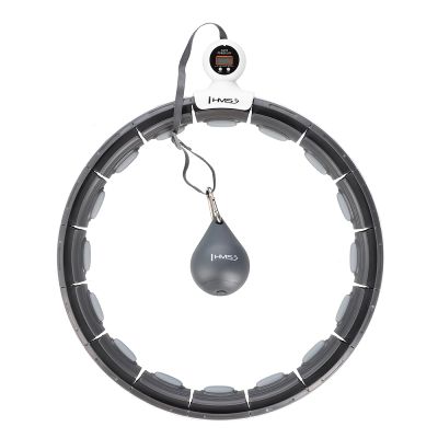 16. Magnetisches Hula-Hoop-Set Schwarz HHM15 mit HMS-Zähler + Schlankheitsgürtel BR163 Rot