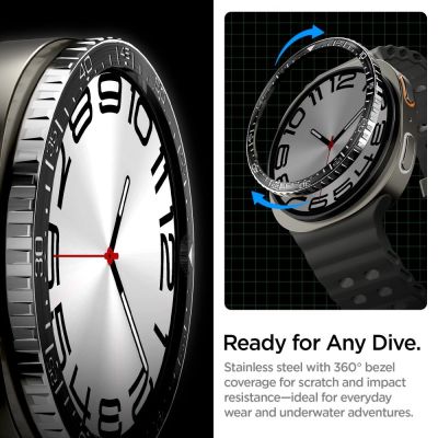 12. Spigen Bezel Tune Diver Cover für Samsung Galaxy Watch 8 44mm - Schwarz