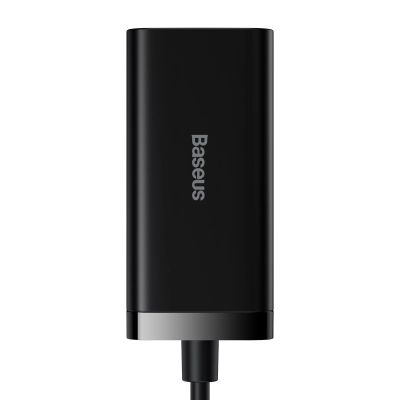2. Baseus GaN3 Pro schnelles universelles GaN-Ladegerät 2 x USB Typ C / 2x USB 100W PD3.0, QC4.0+, AFC schwarz (CCGP000101)
