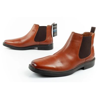 8. Skechers Herrenschuhe Chelsea Boots Miller-Boris elegantes Leder braun