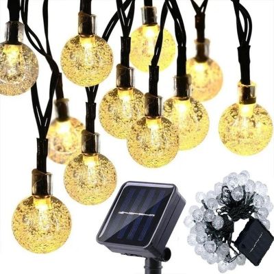 16. Solar-Gartenlampen-Girlande, Solarkette, 4,9 m, 40 LEDs, warmweiß