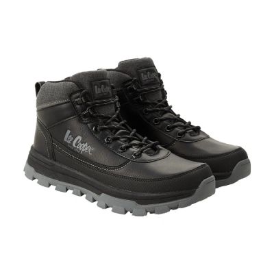 6. Lee Cooper Herren-Wintersportschuhe, schwarze gefütterte Stiefeletten