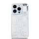 3. DKNY Liquid Glitter Multilogo Hülle für iPhone 15 Pro – Weiß