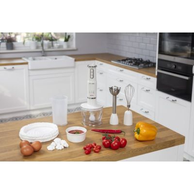 4. Stabmixer-Set MPM MBL-43, 500-ml-Behälter mit Edelstahlmesser, Edelstahl-Mixaufsatz, Leistung: 600 W
