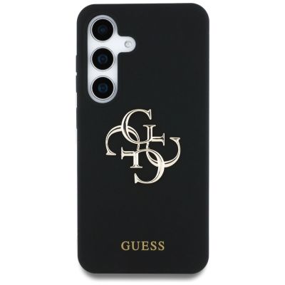 3. Guess Silikon Big 4G Logo Bottom Script Hülle für Samsung Galaxy S25 - Schwarz