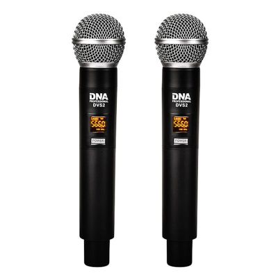 12. DNA DVS2 – Drahtloses Mikrofon, 2 Handsender + Basisstation, UHF-Band 560–590 MHz