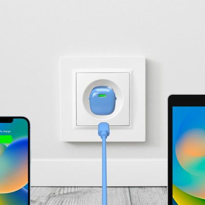 3. Puro 20W GaN USB-C Wandladegerät – blau