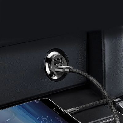 6. Baseus Grain Autoladegerät CCALL-ML02 Mini-Ladegerät 2x USB-A 3,1A - Weiß