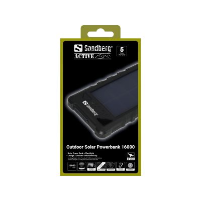 9. Sandberg Outdoor Solar Powerbank 16000