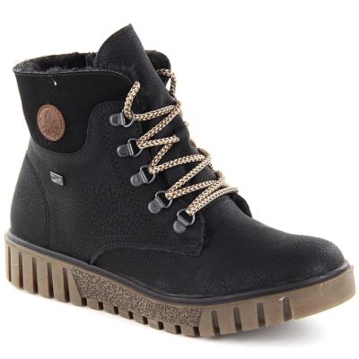 36. Wasserdichte schwarze Damen-Trekkingstiefeletten Rieker Y3433-00